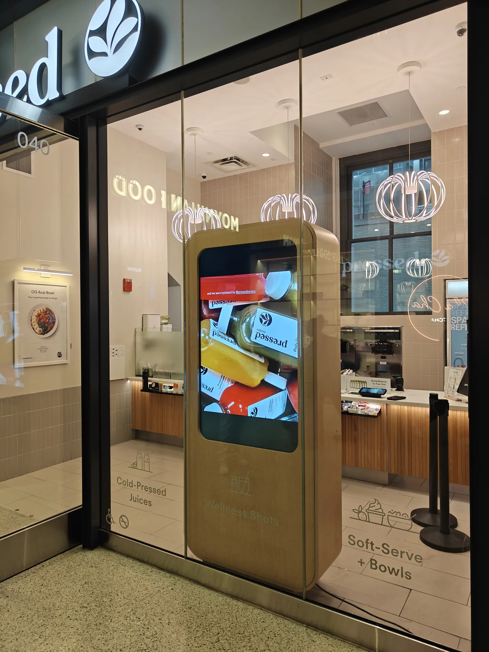 Pressed Juicery digital menu board installation in retail location